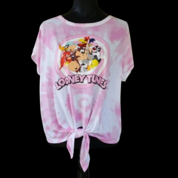 Looney Tunes Characters Bubblegum Pink T-shirt Tie-Dye Cartoon Tee (2X) - Picture 2 of 13
